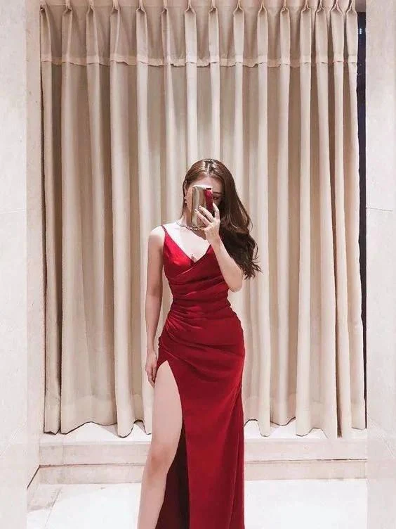 Spaghetti Straps Simple Prom Dress Sexy Evening Gown Y715 - Image 3