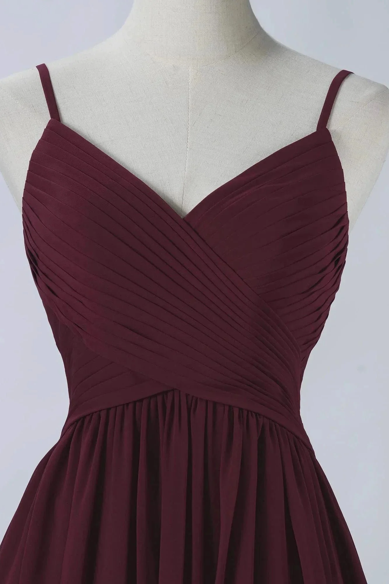 Spaghetti Straps Sleeveless A Line Chiffon Short Prom Dresses With Pockets - Image 4