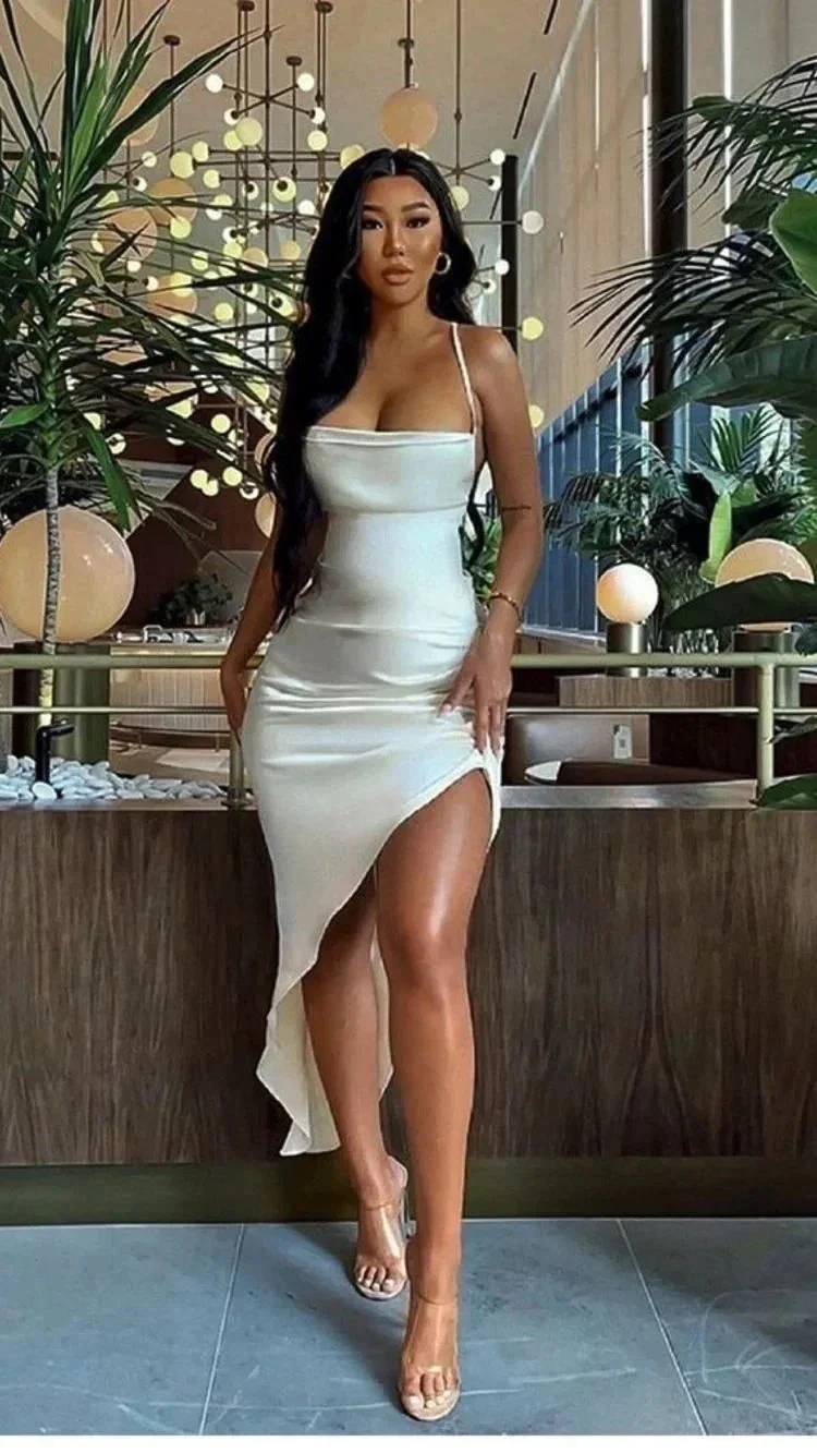 Spaghetti White Homecoming Dress Short Sexy Party Dress Y112 - Image 2