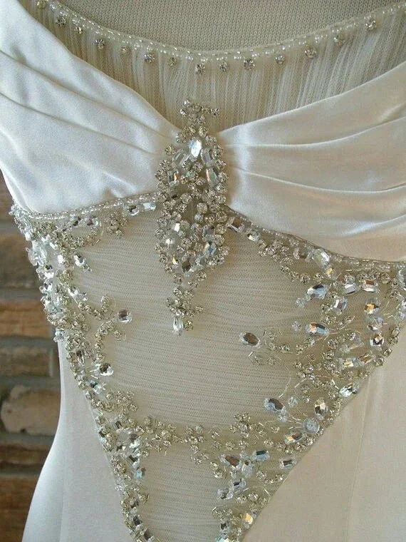 Sparkle White Long Wedding Dress,Wedding Guest Dress Y4399 - Image 2