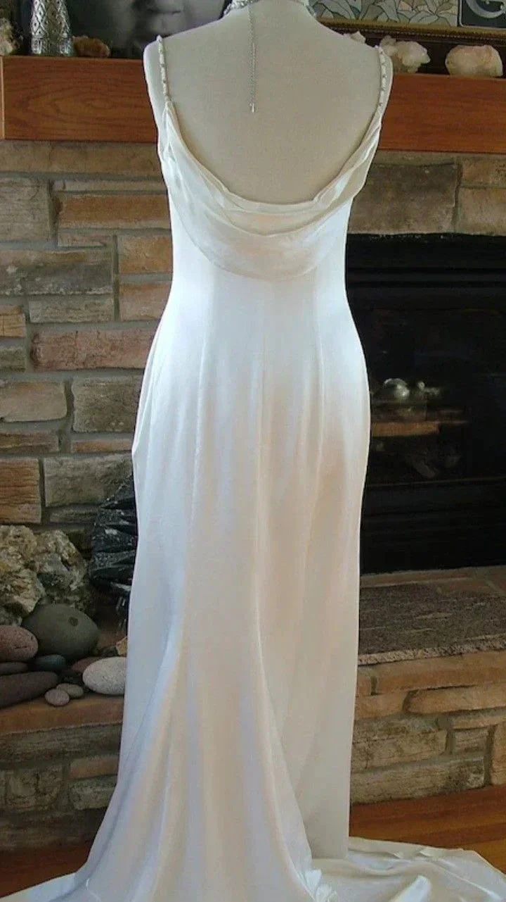 Sparkle White Long Wedding Dress,Wedding Guest Dress Y4399 - Image 3