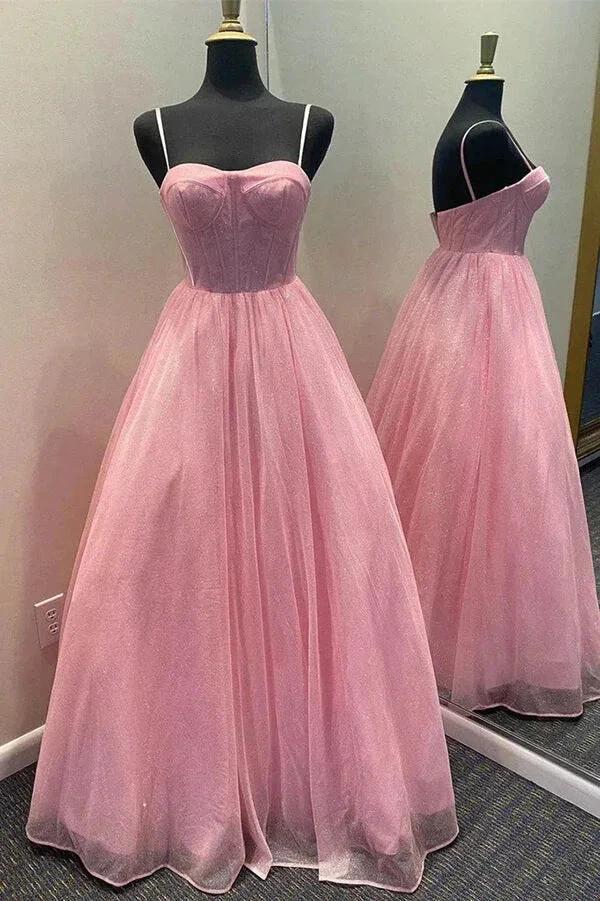 Sparkly A-line Spaghetti Straps Sweetheart Prom Dresses, Evening Dresses - Image 7