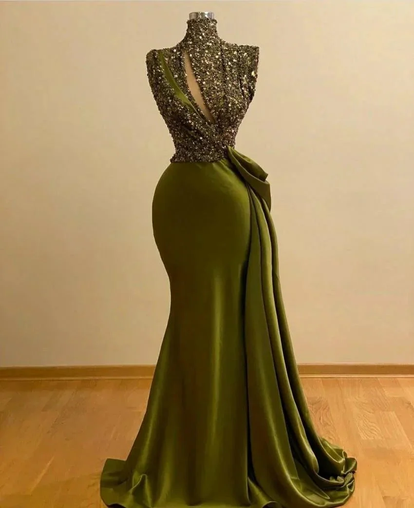 Sparkly Green Sequins Mermaid Prom Dresses - Image 2