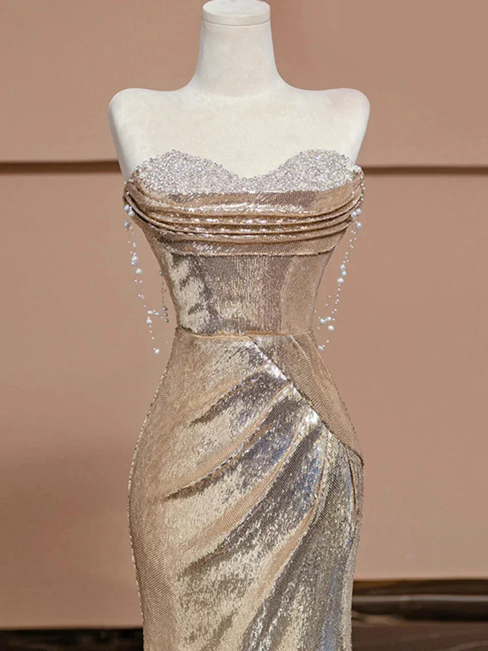 Sparkly Mermaid Sequins Sweetheart Prom Dress Evening Dress Y7612 - Image 2