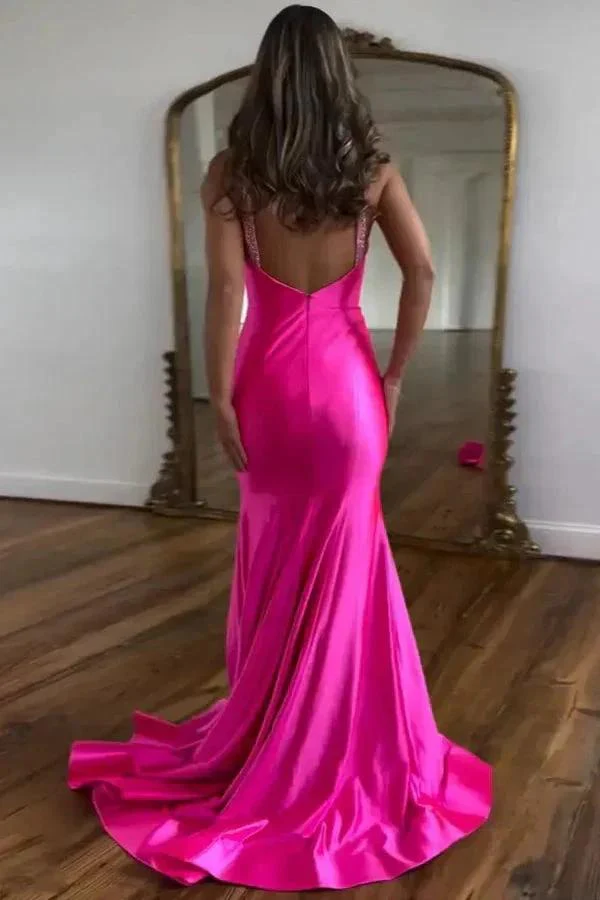 Sparkly Mermaid Silver Long Prom Dress with Beading PSK598 - Image 5