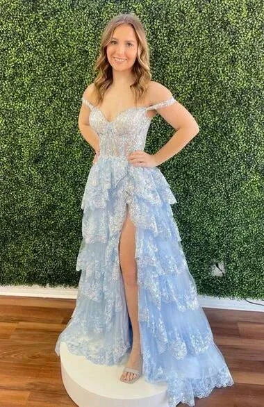 Sparkly Prom Dress with Slit Skirt, Wedding Dress,  Graduation School Party Gown Y1812 - Image 3