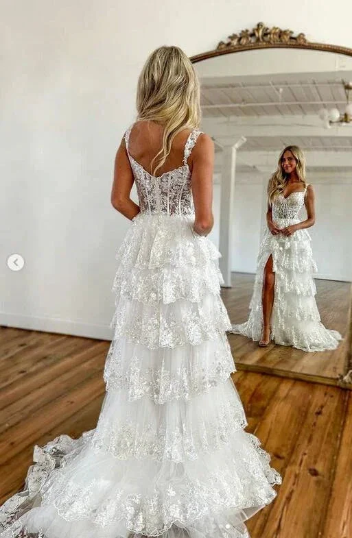 Sparkly Prom Dress with Slit Skirt, Wedding Dress,  Graduation School Party Gown Y1812 - Image 4
