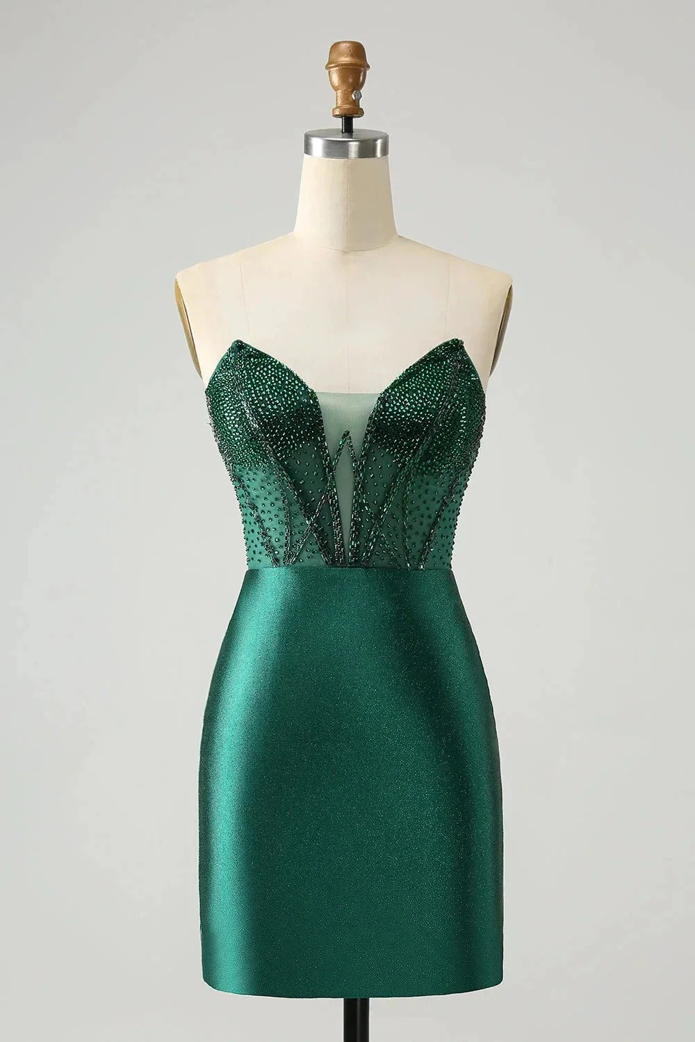Classy Sparkly Royal Blue Tight Strapless Short Homecoming Dress with Beading - Image 7