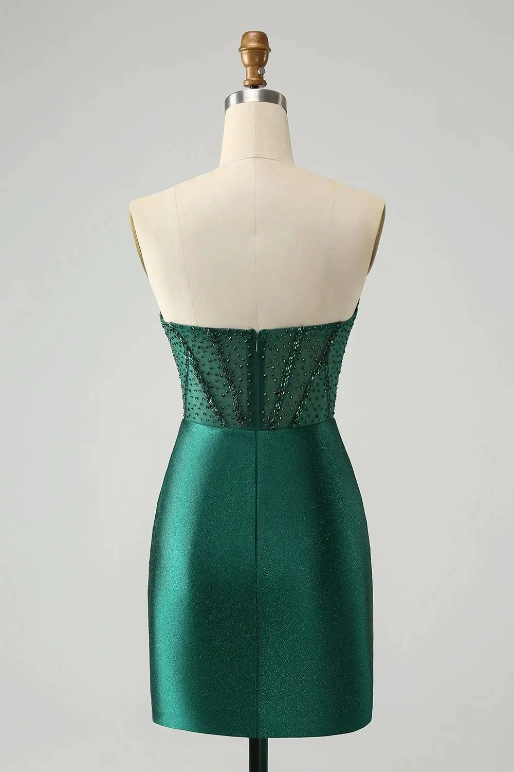 Classy Sparkly Royal Blue Tight Strapless Short Homecoming Dress with Beading - Image 8