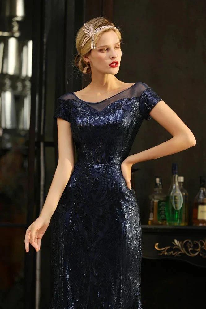 Sparkly Sequins Mermaid Party Dress Vintage 20s Prom Dress Floor Length - Image 3