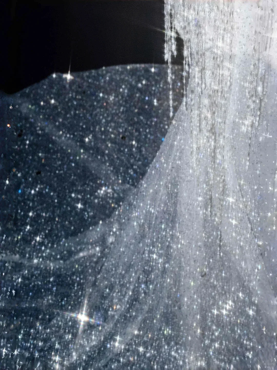 Sparkly Strapless Tulle Sequins Tassel Evening Dress,Slit Mermaid Prom Dress Wedding Dress Y8674 - Image 4