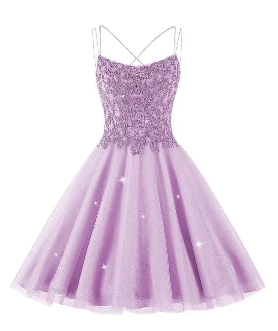 Sparkly Tulle Homecoming Dress Short for Teens Lace Beaded Cocktail Dress for Juniors Y2424 - Image 2