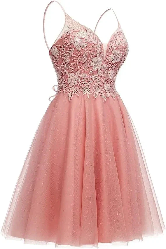 Sparkly Tulle Homecoming Dresses for Teens Mini Cocktail Dress Y2411 - Image 3