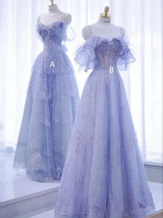 Sparkly Tulle Sequins A Line Ball Gown Fairy Prom Dress Y7793 - Image 2