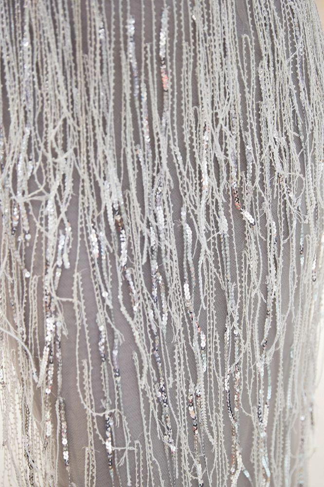 Sparkly V-Neck Tassels Mermaid Prom Dress Sequins Party Gown - Image 8