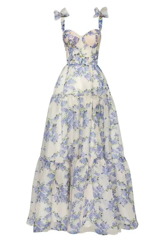 Special Floral Pattern Chiffon A-Line Prom Evening Dresses Y6721 - Image 2