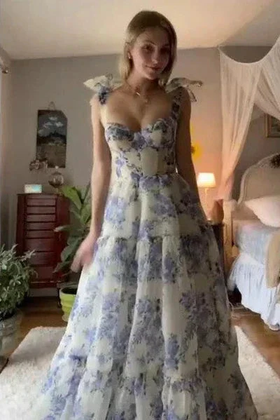 Special Floral Pattern Chiffon A-Line Prom Evening Dresses Y6721 - Image 6
