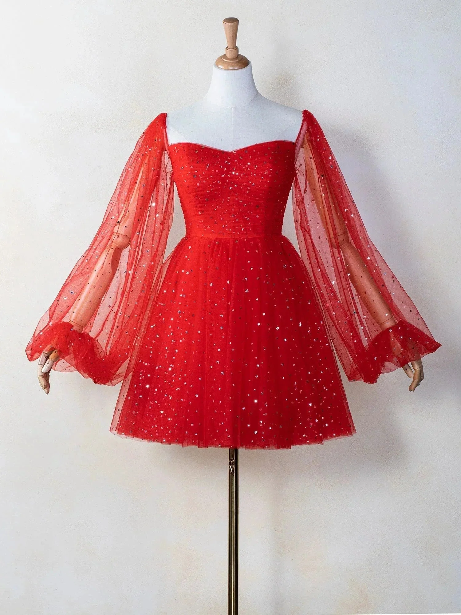 Sweetheart Neck Starlit Cloud Mini Length Dress - Image 3