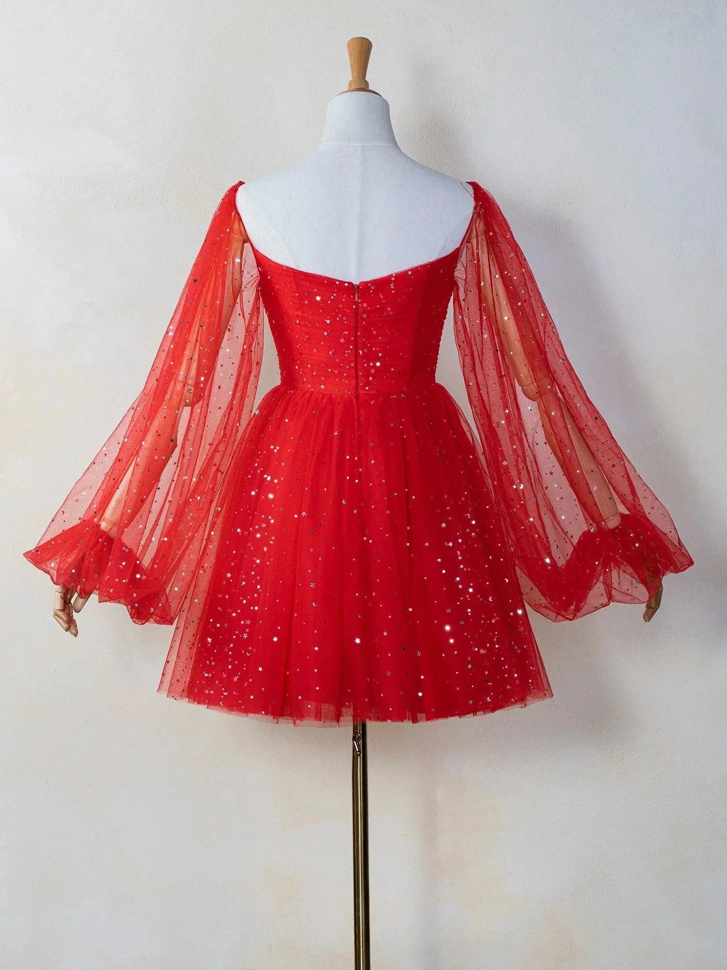 Sweetheart Neck Starlit Cloud Mini Length Dress - Image 4