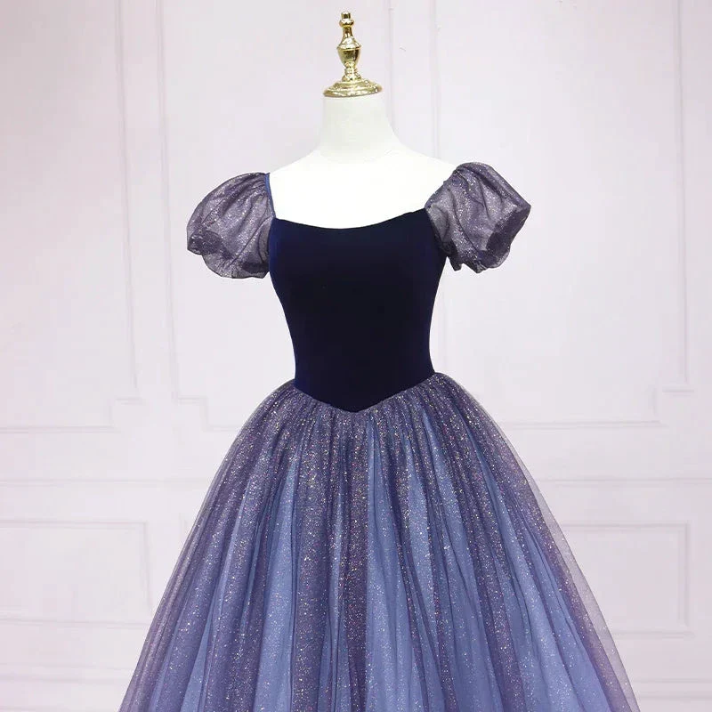 Starry Sky Blue Princess Evening Dress A-line Evening Dress s03 - Image 3