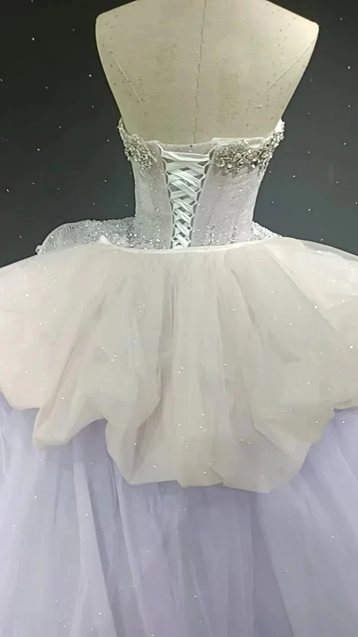 Starry veil feather crystal embellished flower bud dress - Image 7