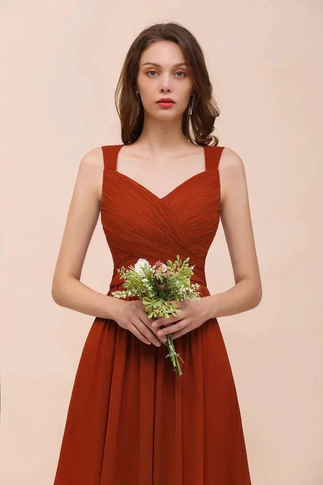 Strap Slim Floor Length Evening Dress for Bride Bridesmaid Dress - Image 8