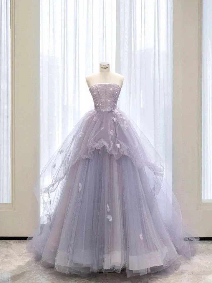 Strapless A-line Tulle Princess Dress,Chic Tulle Ball Gown  Y4498 - Image 2