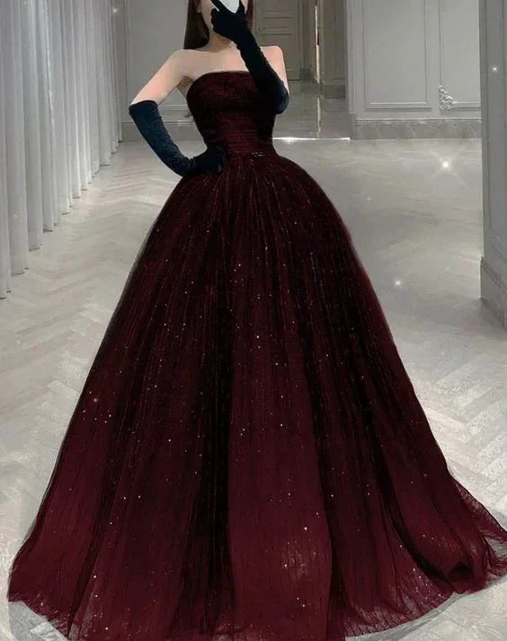 Strapless A-line Tulle Prom Dress Chic Evening Dress Y2030 - Image 2