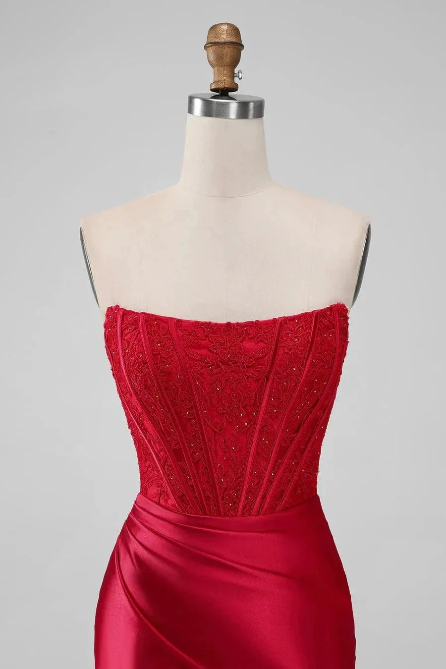 Strapless Bodycon Homecoming Dress Red Short Prom Dress PD505 - Image 4