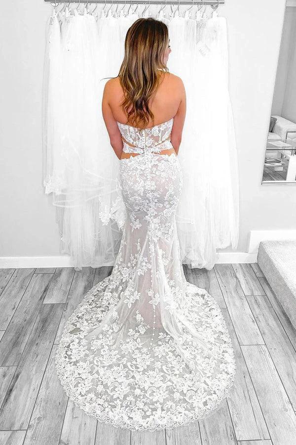 Strapless Elegant Mermaid Wedding Dress With Lace Appliques WD756 - Image 2