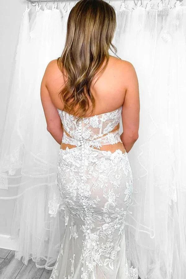 Strapless Elegant Mermaid Wedding Dress With Lace Appliques WD756 - Image 3