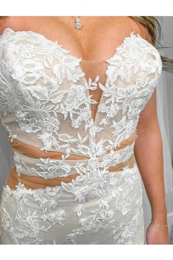 Strapless Elegant Mermaid Wedding Dress With Lace Appliques WD756 - Image 4