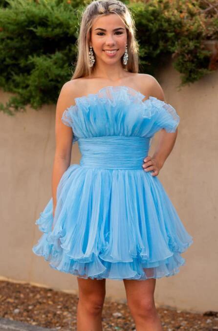 Short Strapless Homecoming Dresses SYH92 - Image 2