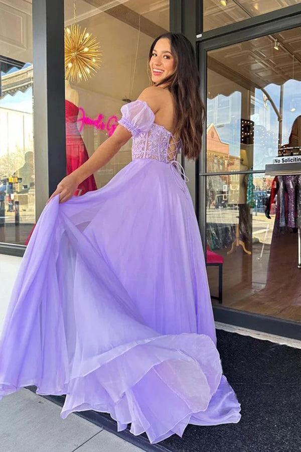 Strapless Lilac Tulle Long Evening Dress A-Line Floor Length Prom Dress  PSK408 - Image 3