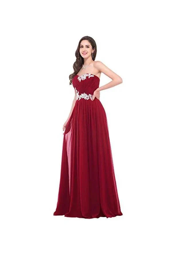 Strapless Long Evening Dress with Appliques Prom Dresses PG276 - Image 2