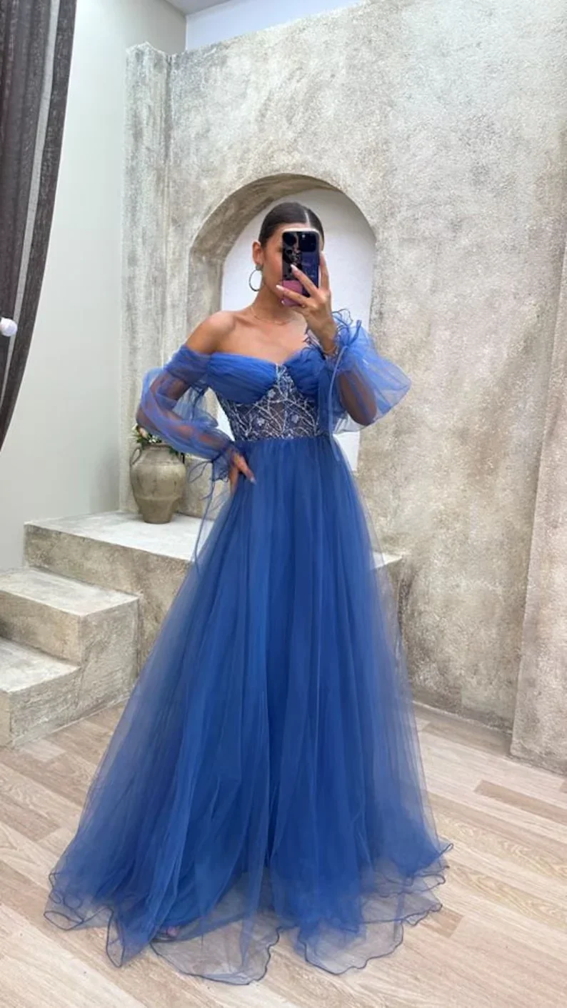 Strapless mint green corset tulle dress prom dress evening gown Y4912 - Image 4