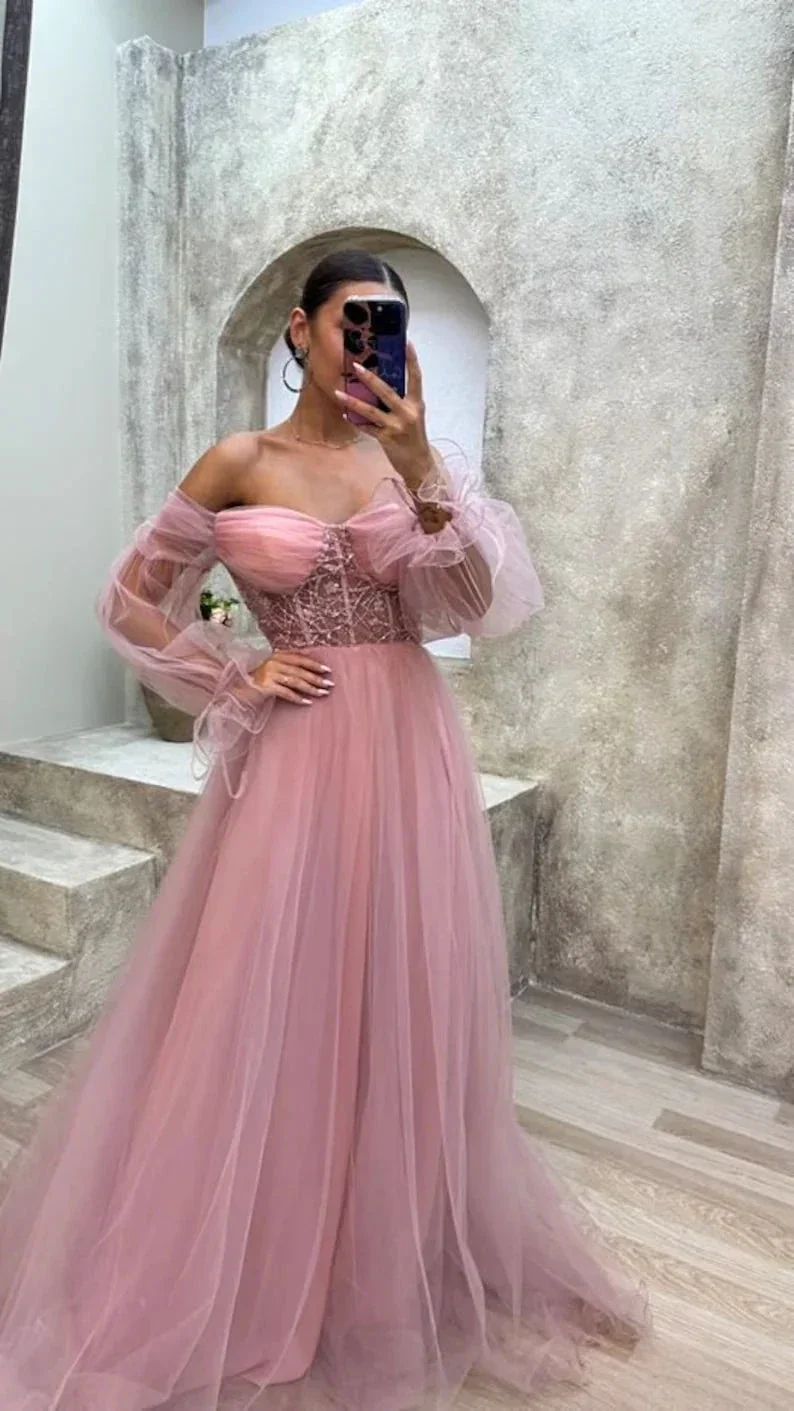 Strapless mint green corset tulle dress prom dress evening gown Y4912 - Image 5