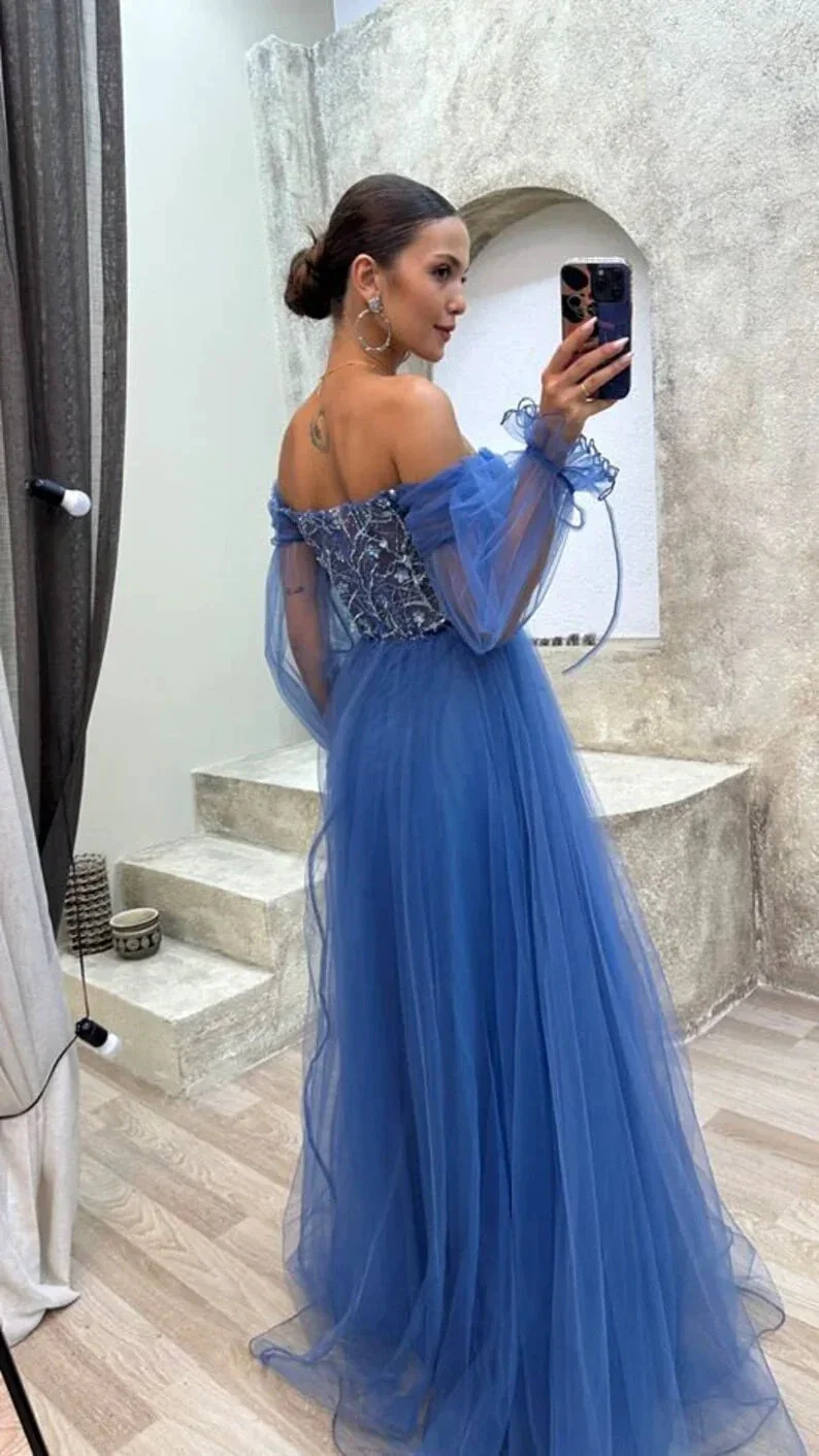 Strapless mint green corset tulle dress prom dress evening gown Y4912 - Image 6