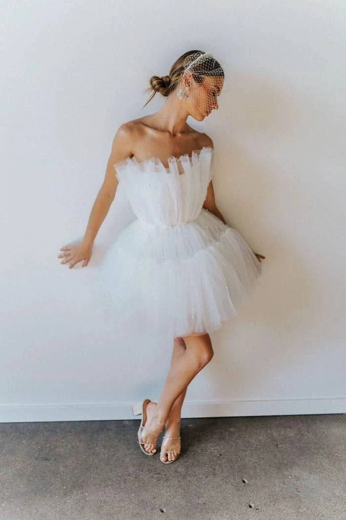 Strapless Homecoming Dress Short Hoco Dresses SYH5 - Image 2