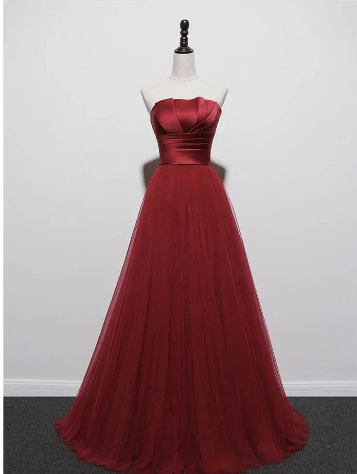 Strapless prom dress,red party dress,charming wedding dress Y1298 - Image 4