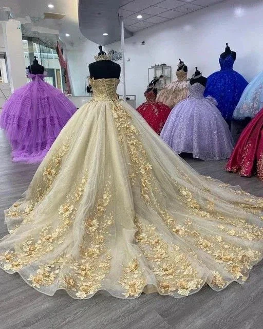 Strapless Quinceanera Dresses Ball Gown Puffy Sweet 16 Dresses for Teens Sweetheart Pageant Gowns Y2853 - Image 2