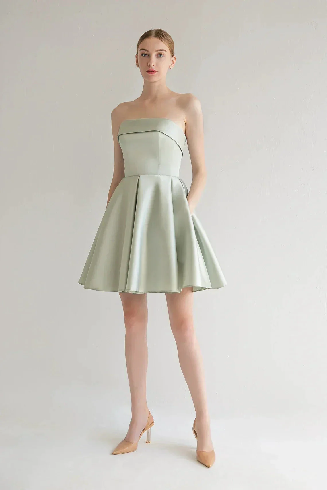 Strapless Satin Homecoming Dresses for Teens SYH101 - Image 3