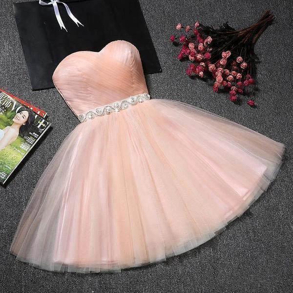 Strapless Sweetheart Neck Homecoming Dress Blush Pink  Short Prom Dresses PD304 - Image 2