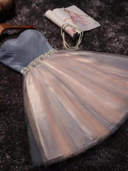 Strapless Sweetheart Neck Homecoming Dress Blush Pink  Short Prom Dresses PD304 - Image 3
