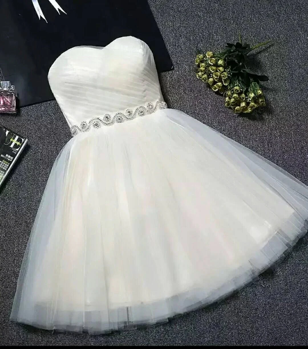 Strapless Sweetheart Neck Homecoming Dress Blush Pink  Short Prom Dresses PD304 - Image 6