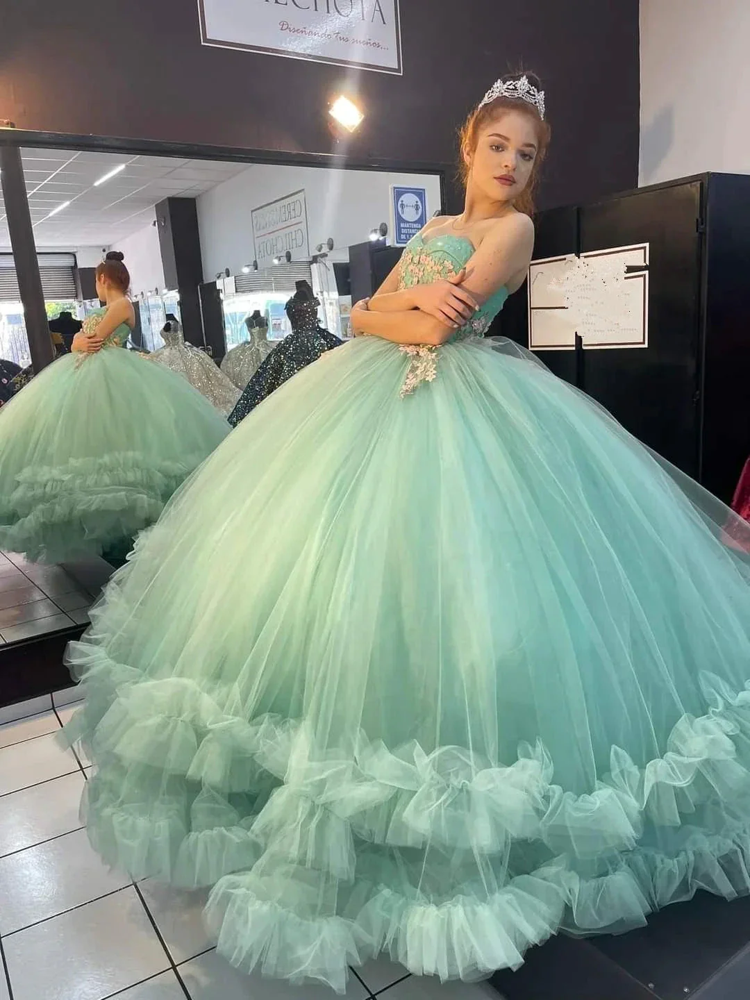Strapless Tulle Ball Gown,Sweet 16 Dress,Princess Dress ,Y2459 - Image 2