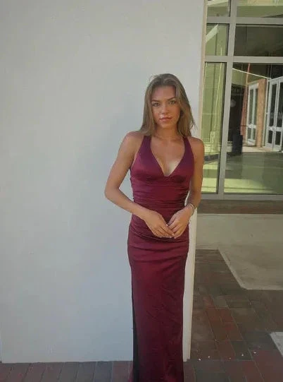Strappy-Back Satin Evening Gown Charming Formal Gown Y2927 - Image 4
