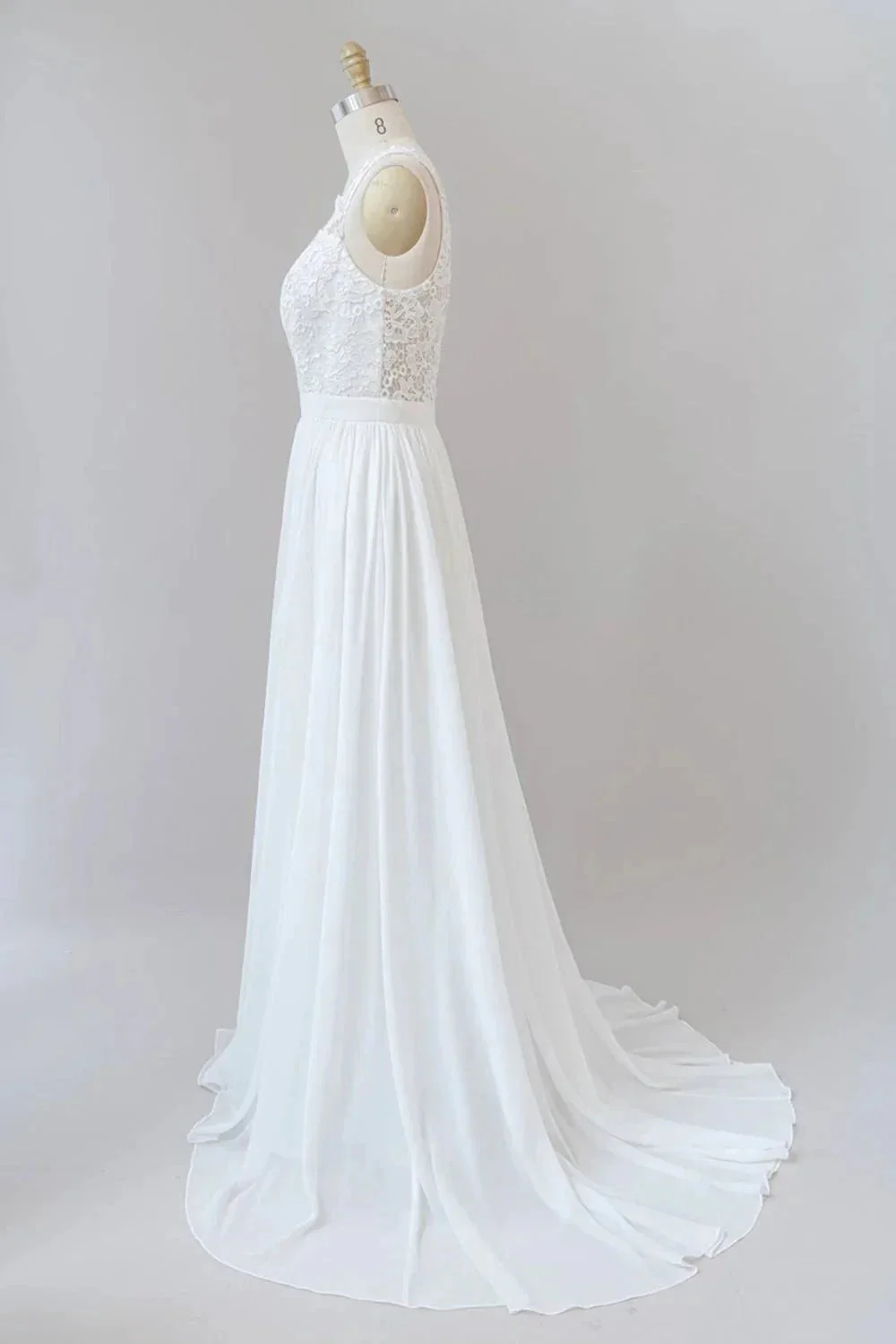 Straps Lace A-line Boho Wedding Dress - Image 3