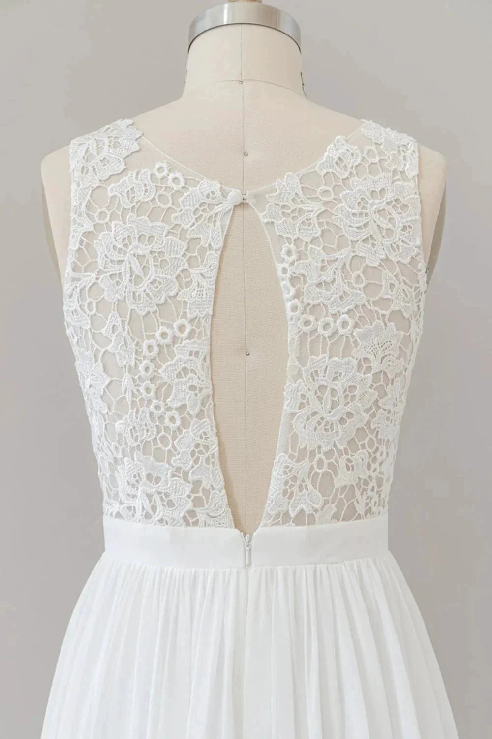 Straps Lace A-line Boho Wedding Dress - Image 4