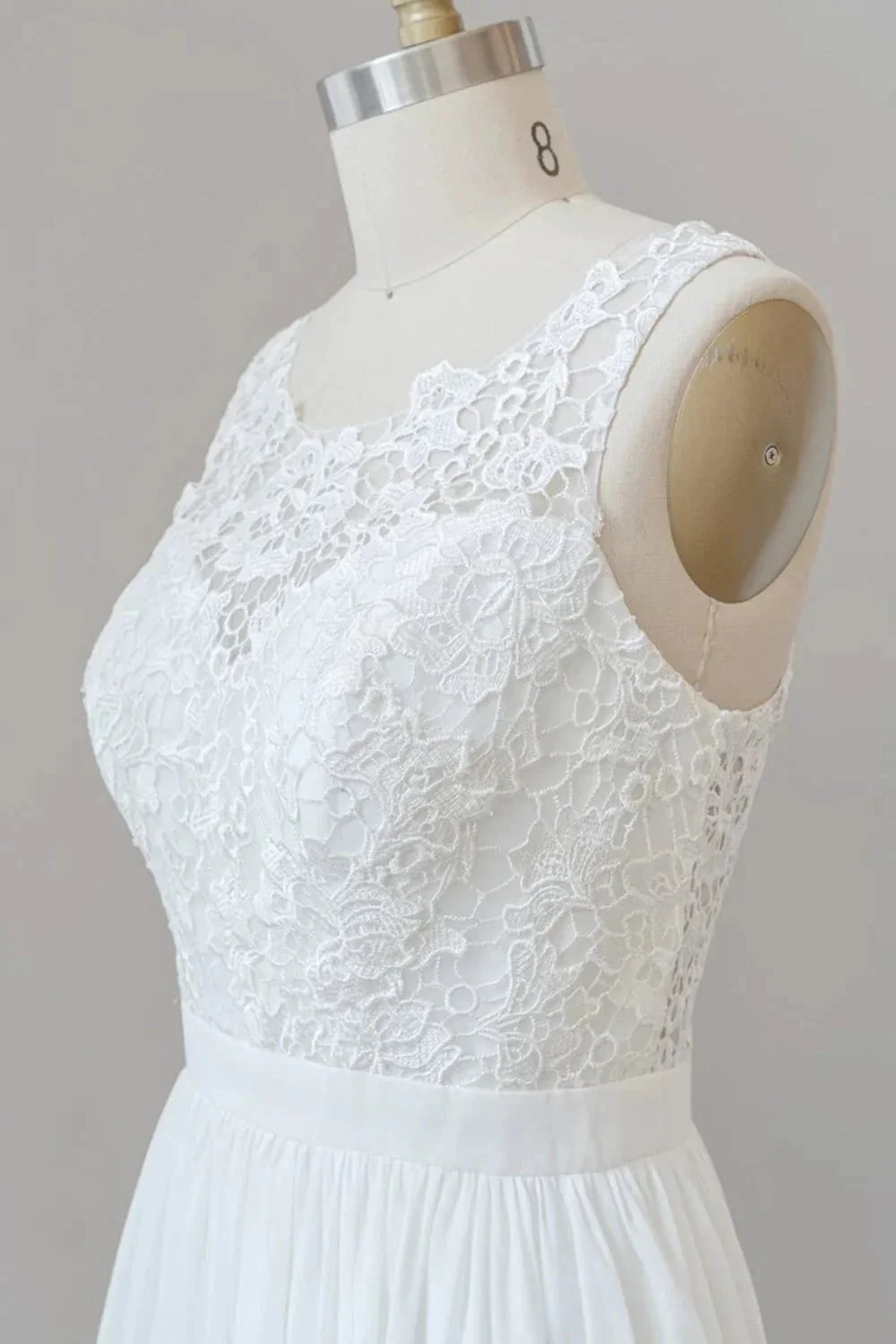 Straps Lace A-line Boho Wedding Dress - Image 5